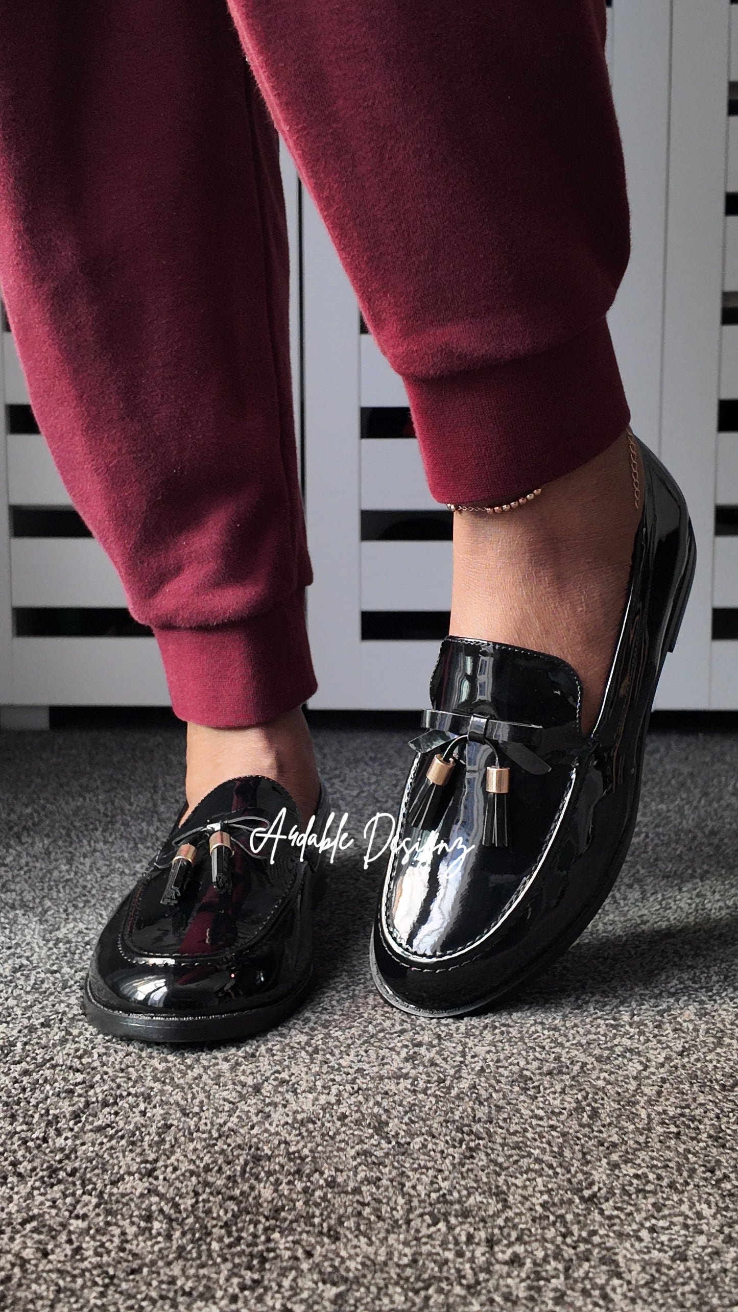 River Island Black Patent Tassel Loafers