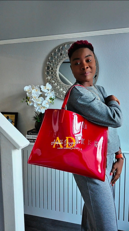 Ted Baker XL Patent Bag in Red