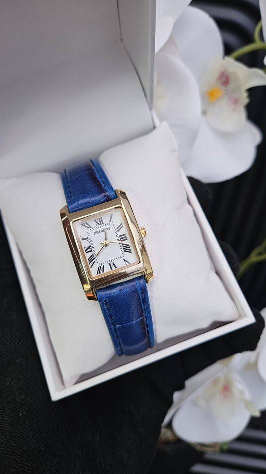 Steve Madden Blue Leather Strap Watch