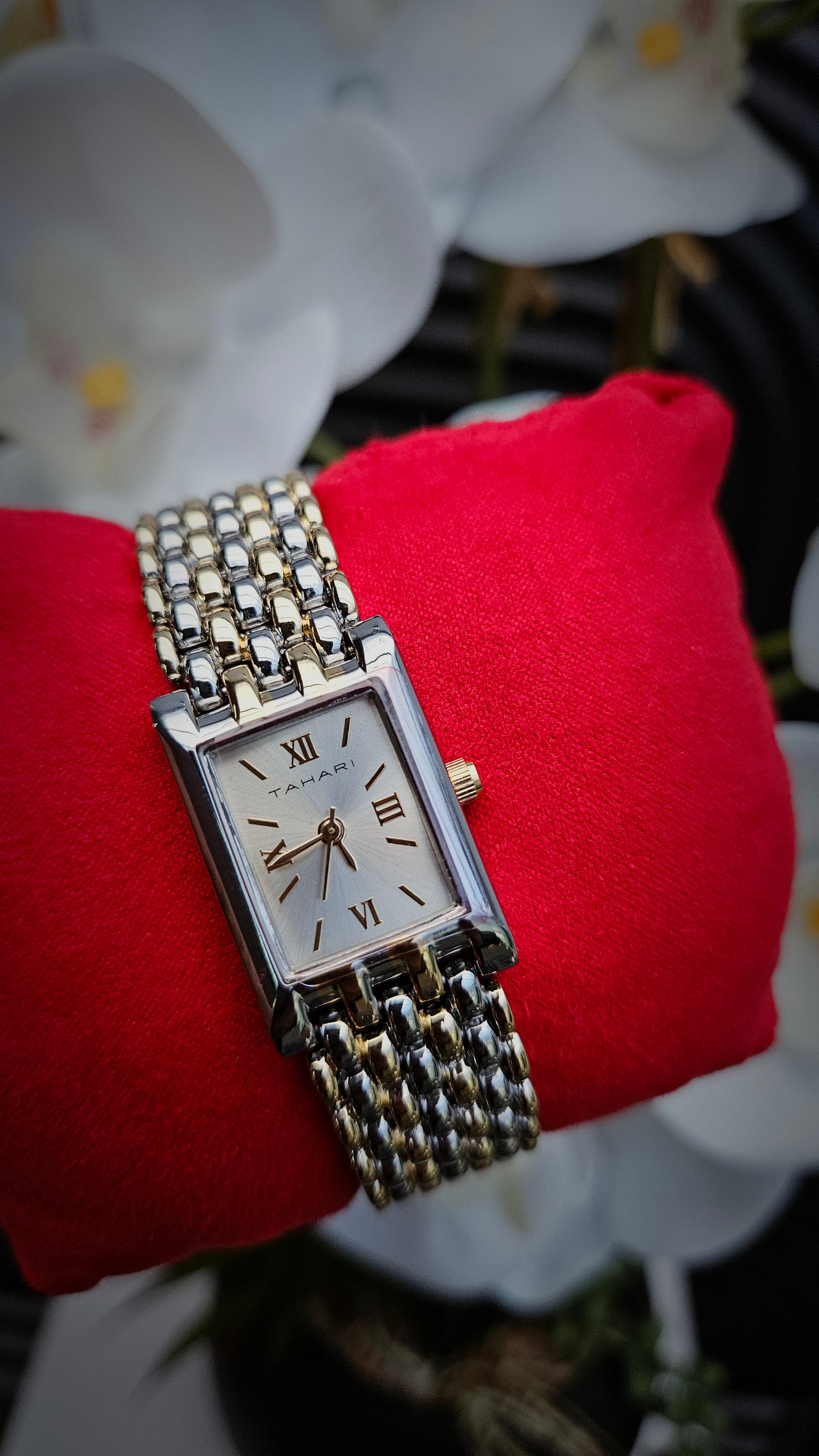Dual Tone Square Case Watch