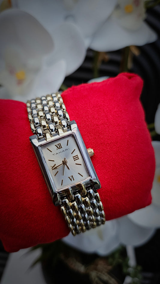 Dual Tone Square Case Watch