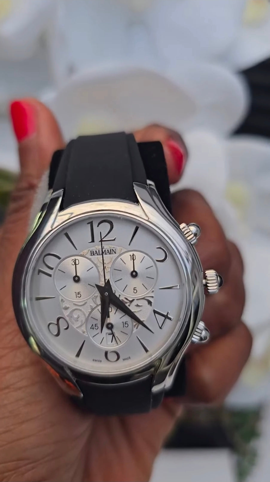 Balmain Black Leather Watch