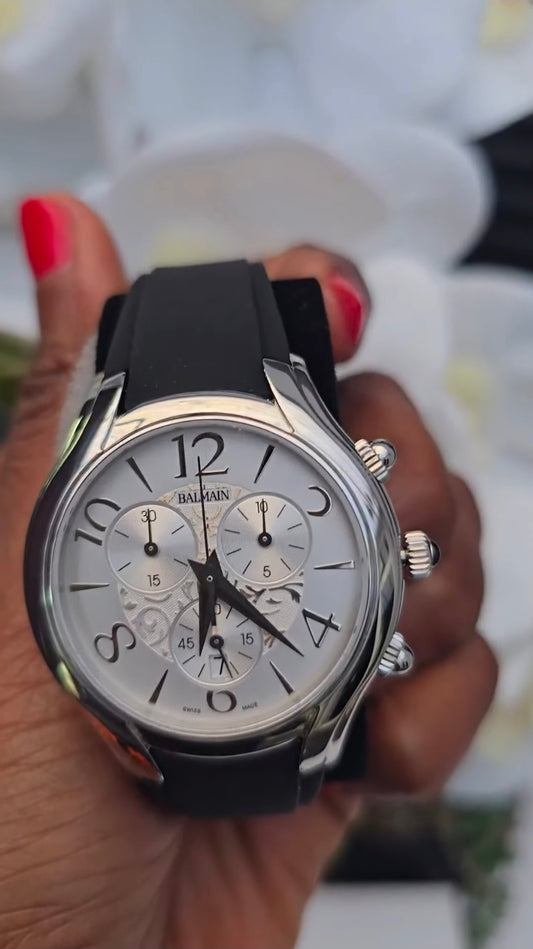 Balmain Black Leather Watch