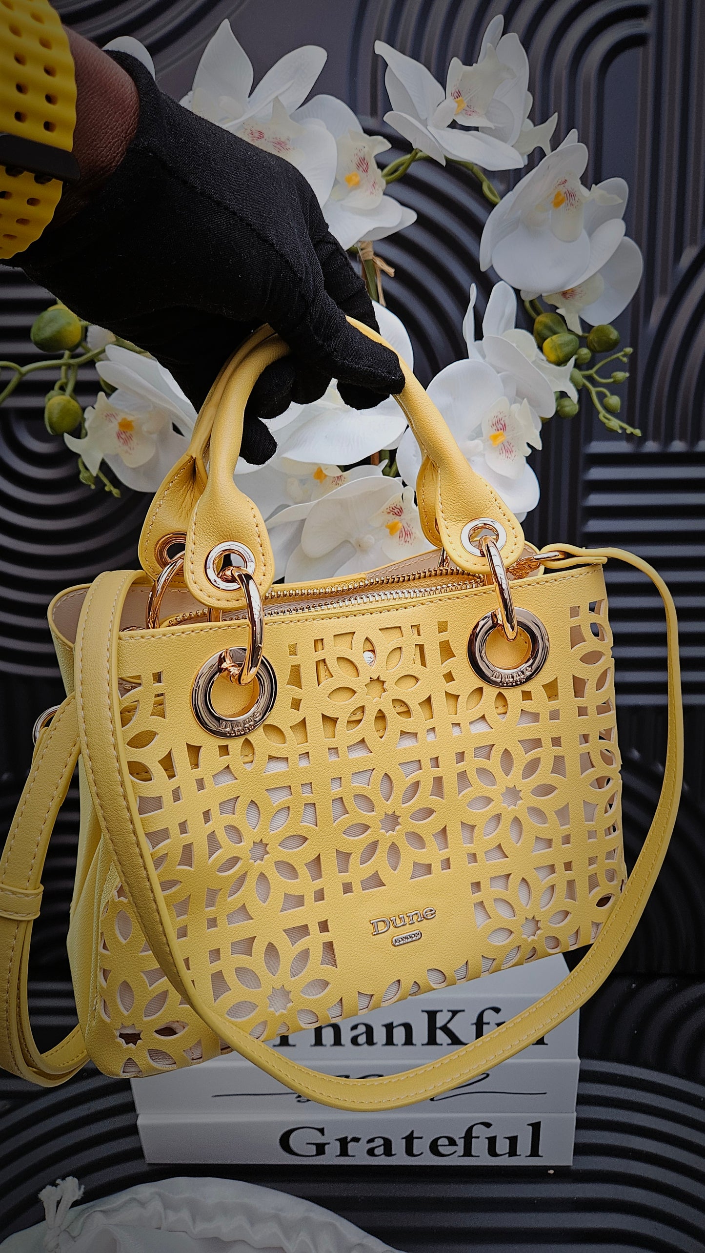Dune Yellow Cut Out Crossbody Bag - Authentic Retail Product