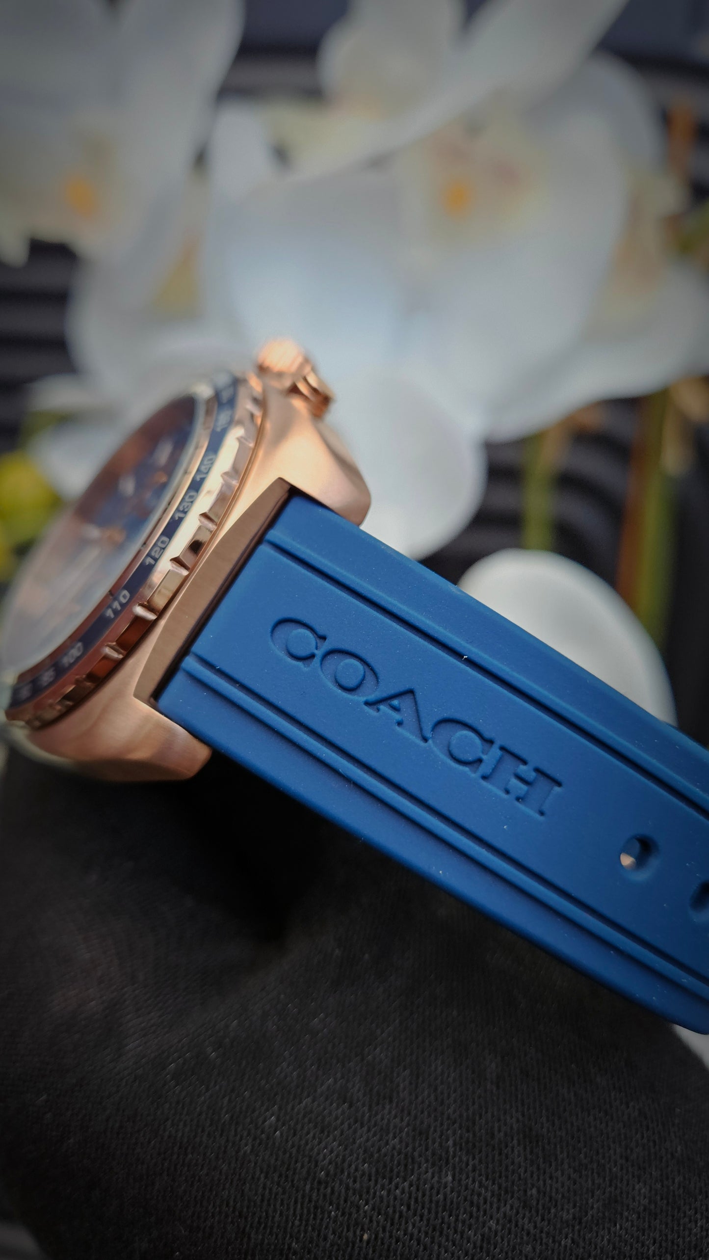 Blue Silicone 44mm Watch