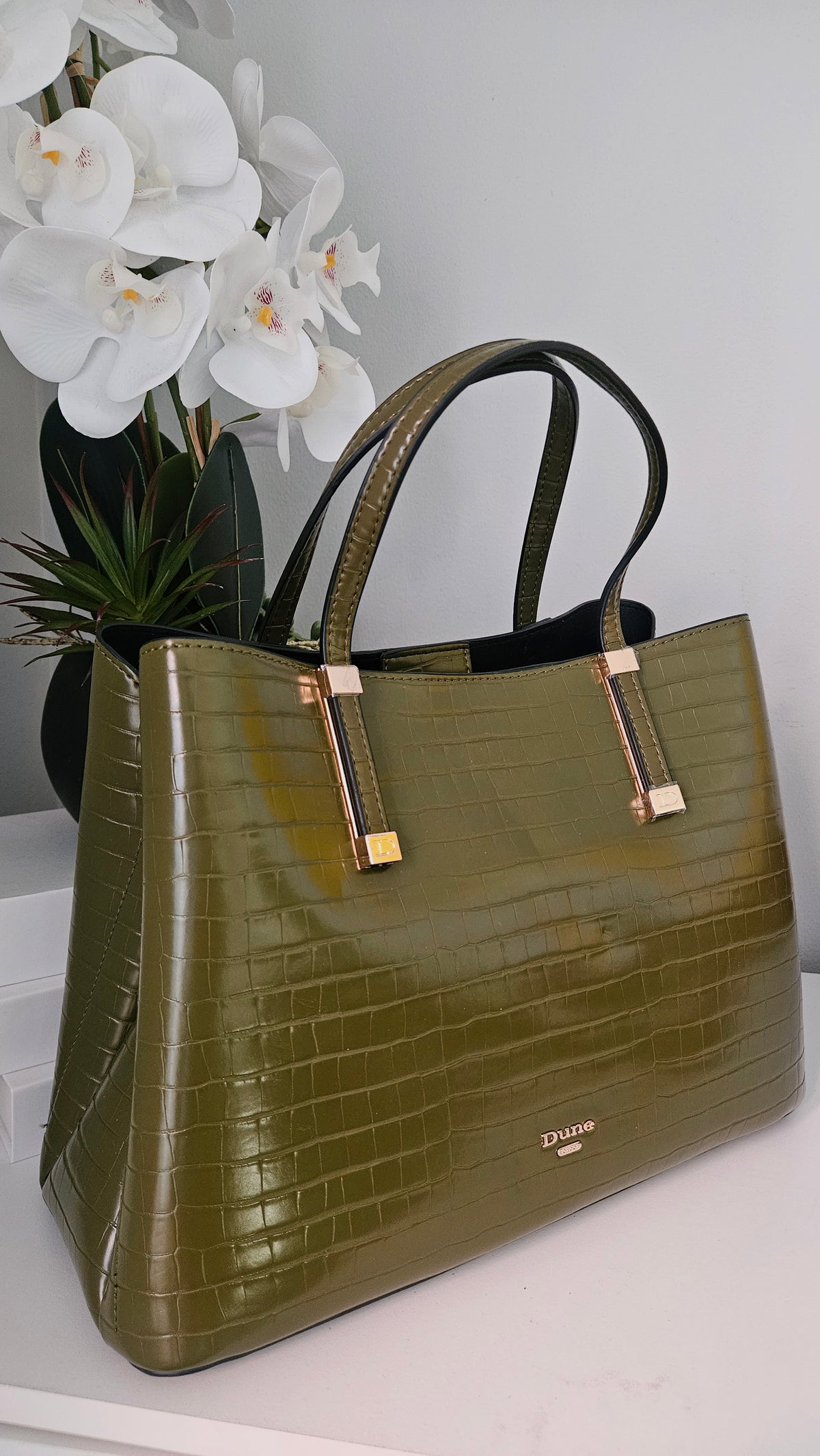 DUNE Green Shoulder Bag with Long Strap