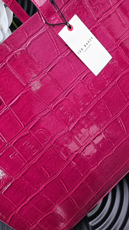 Ted Baker Croc Effect XL Icon Bag in Pink