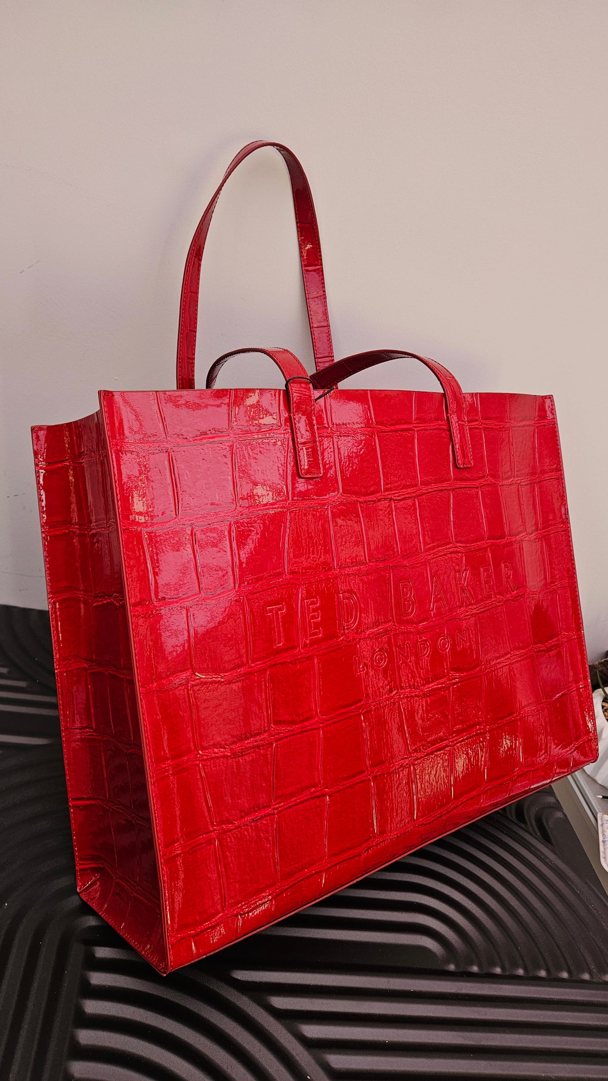 Ted Baker Dark Red Croc Effect XL Icon Bag