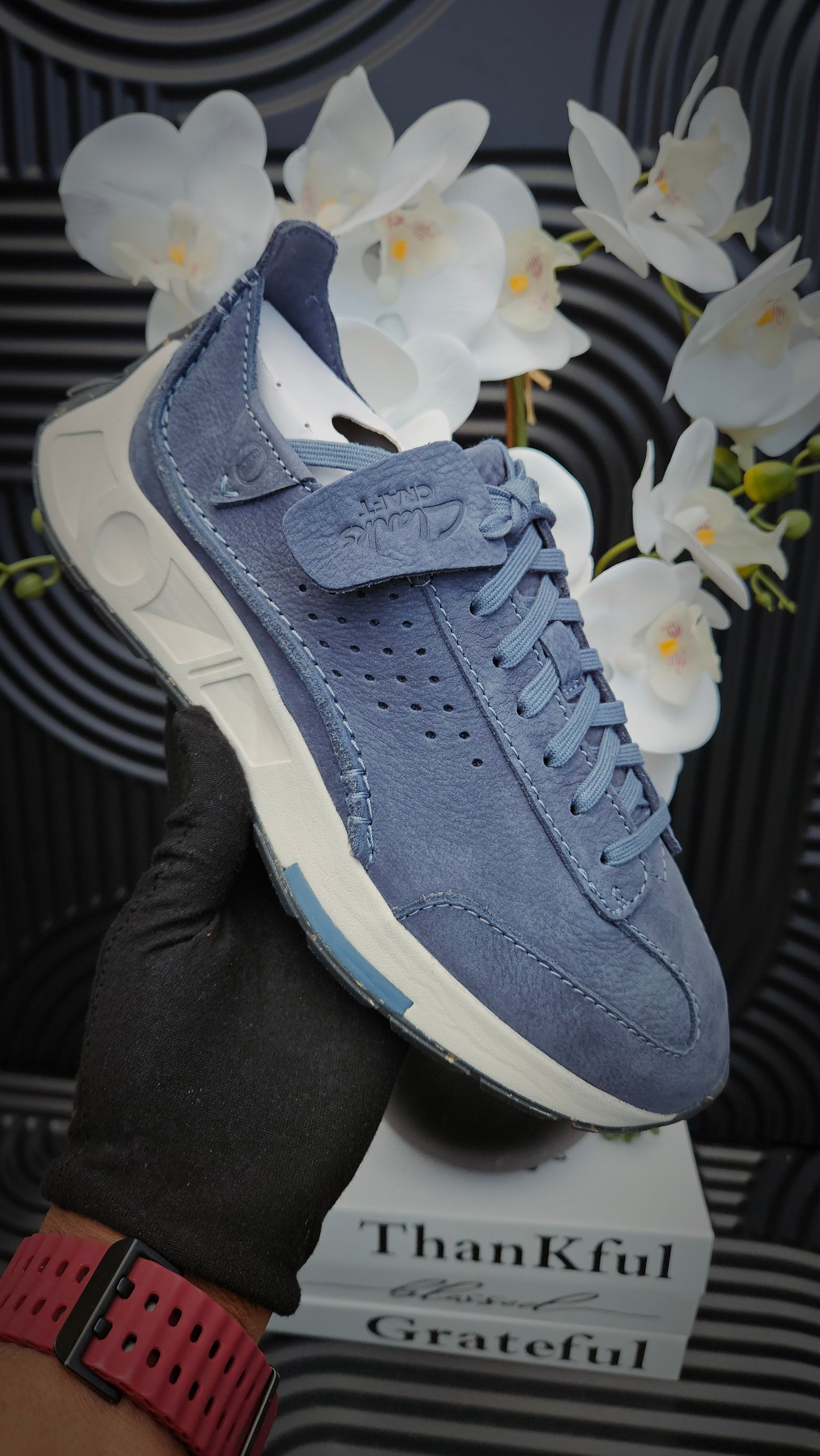 CLARKS Leather Sneakers with Rubber Outsole