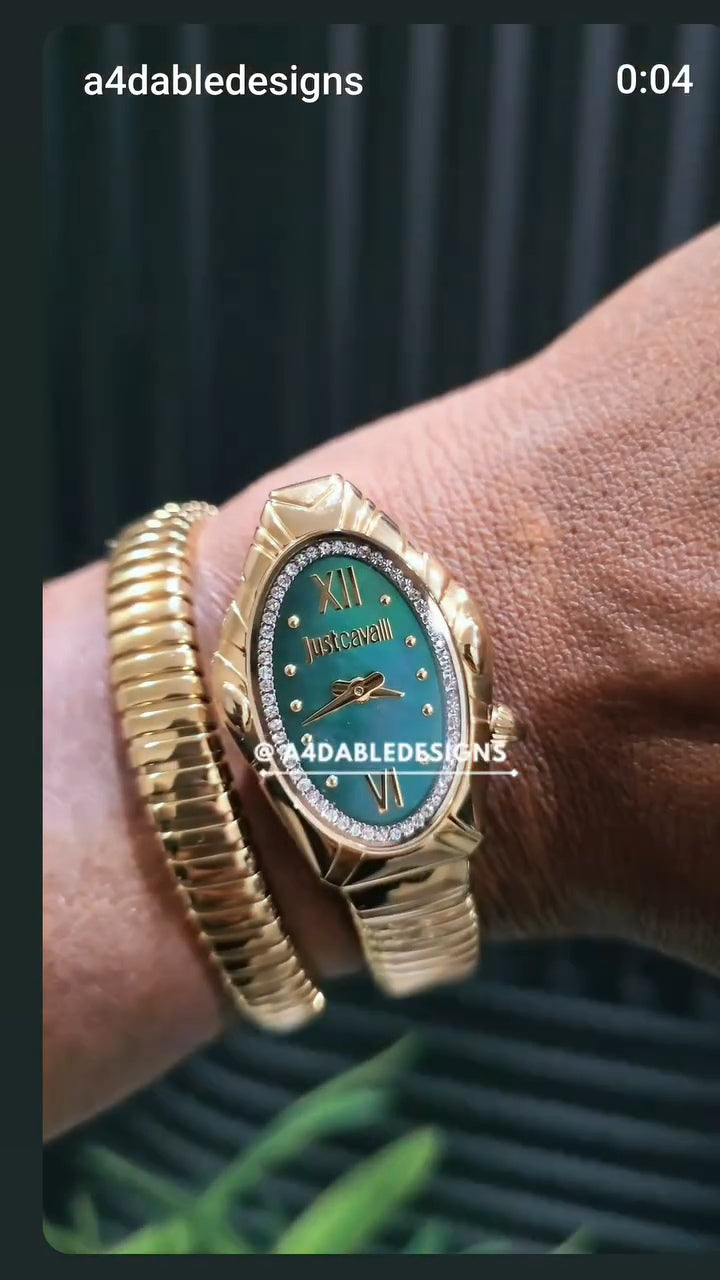 Just Cavalli Gold watch with Green Dial