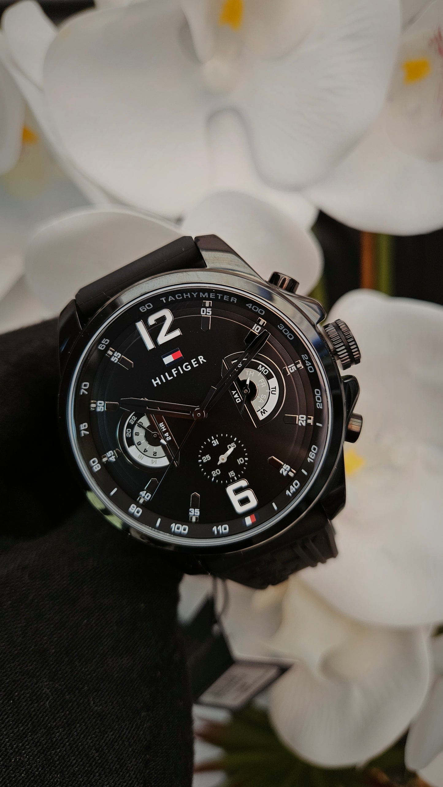 Tommy Hilfiger Black Tone Silicone Strap Watch - Authentic Retail Product