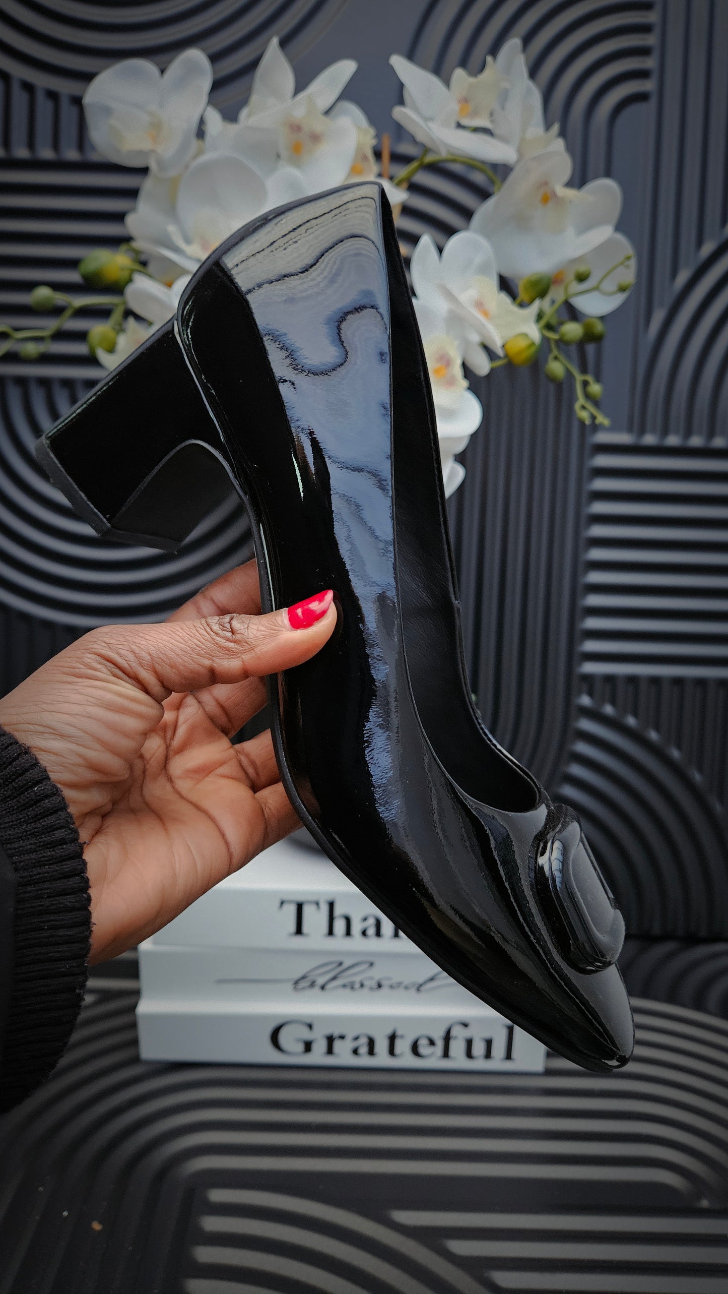 Black Block heel Shoes for Ladies