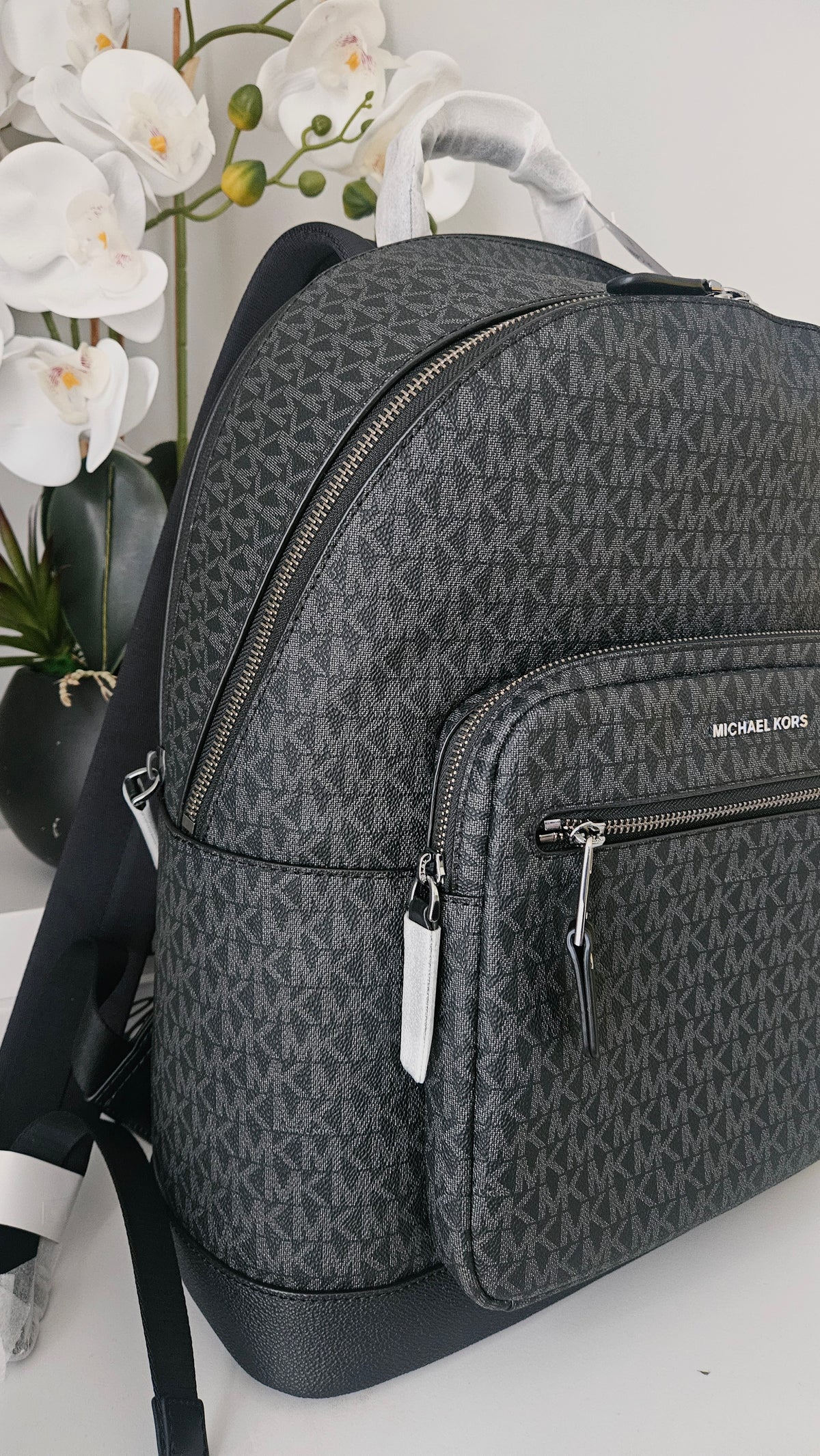 MICHAEL KORS Black Logo Backpack - Authentic Retail Product