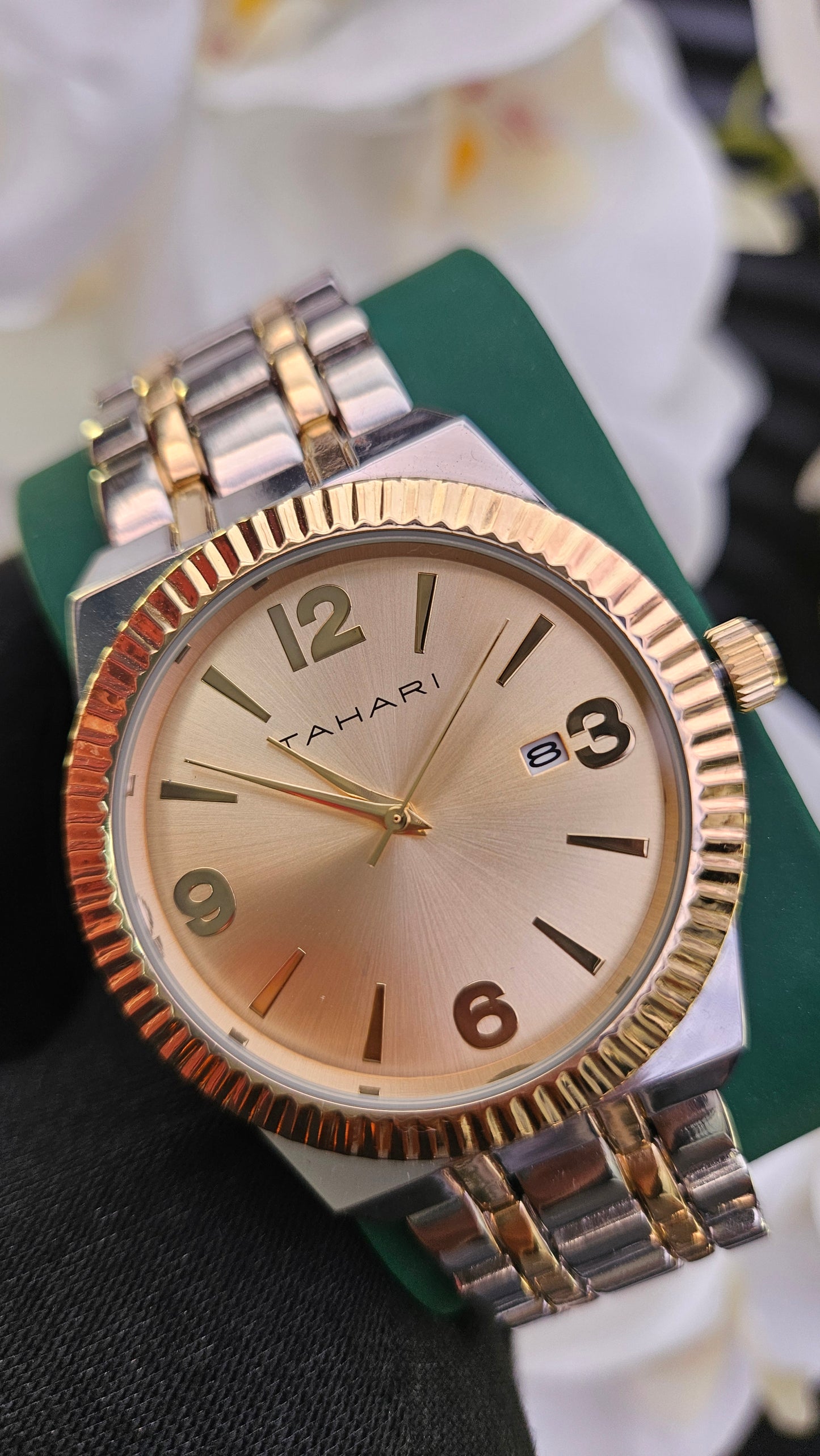 TAHARI Gold Dual Tone Bracelet Watch