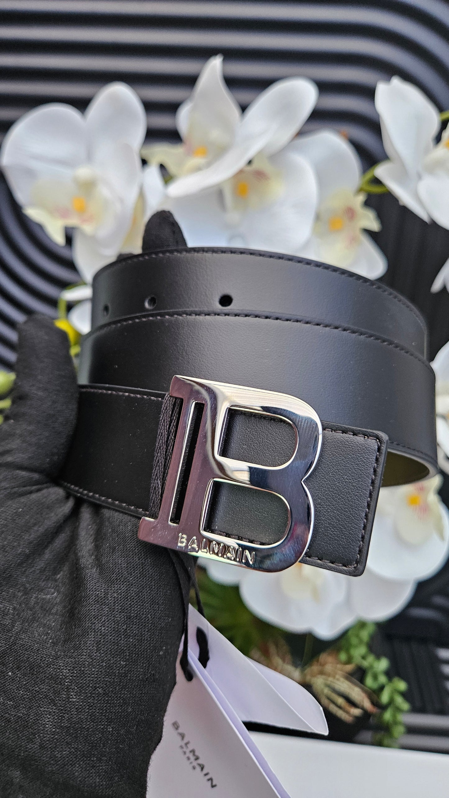 BALMAIN Reversible leather Belt