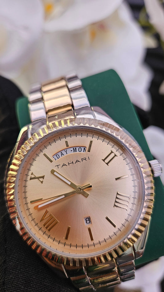 TAHARI Gold Dual Tone Bracelet Watch