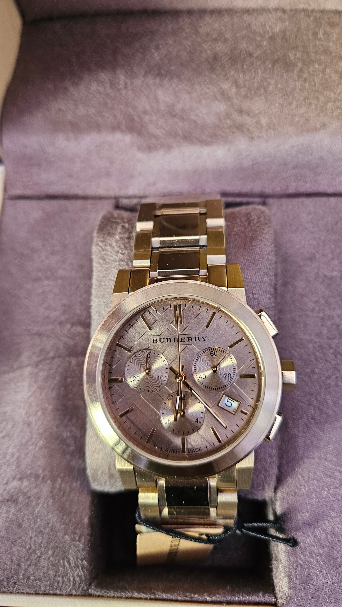 Burberry UNISEX Gold Tone Chronograph 38mm Watch