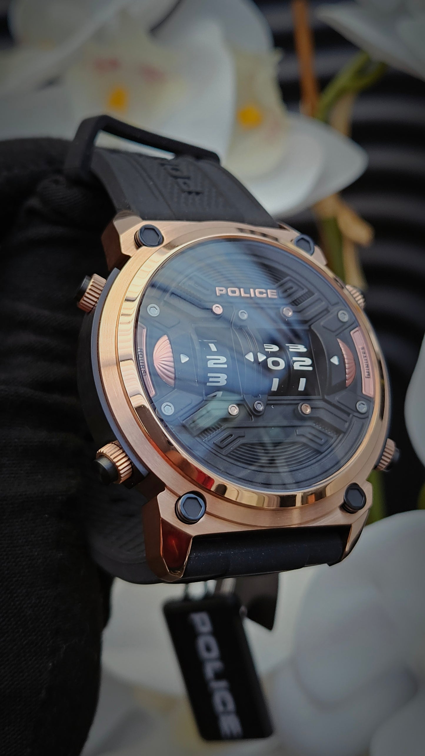 Black & Rose Gold Tone Rotor Watch