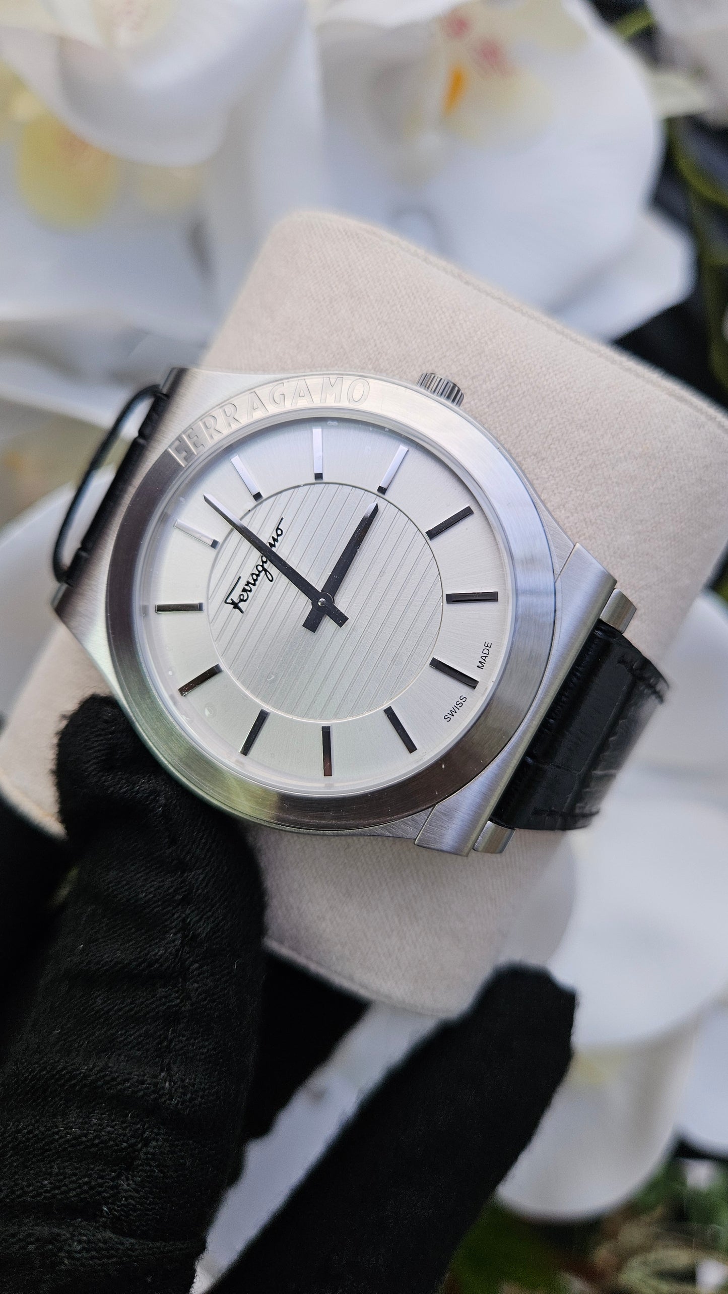 Black Leather Men's Watch - Authentic Retail Product