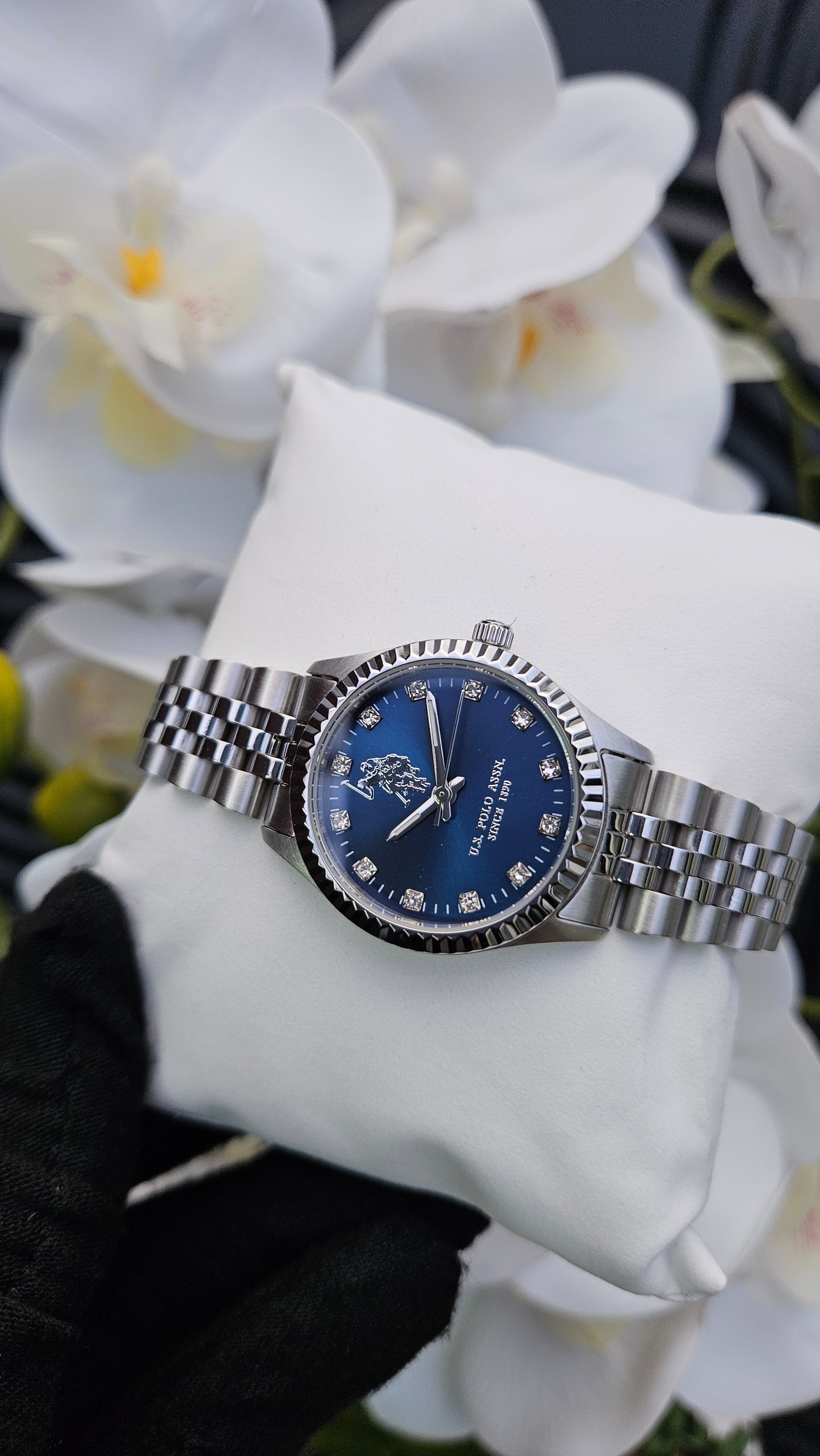 US Polo Assn Stainless Steel Blue Face Water Resistant Watch - Authentic Retail Product