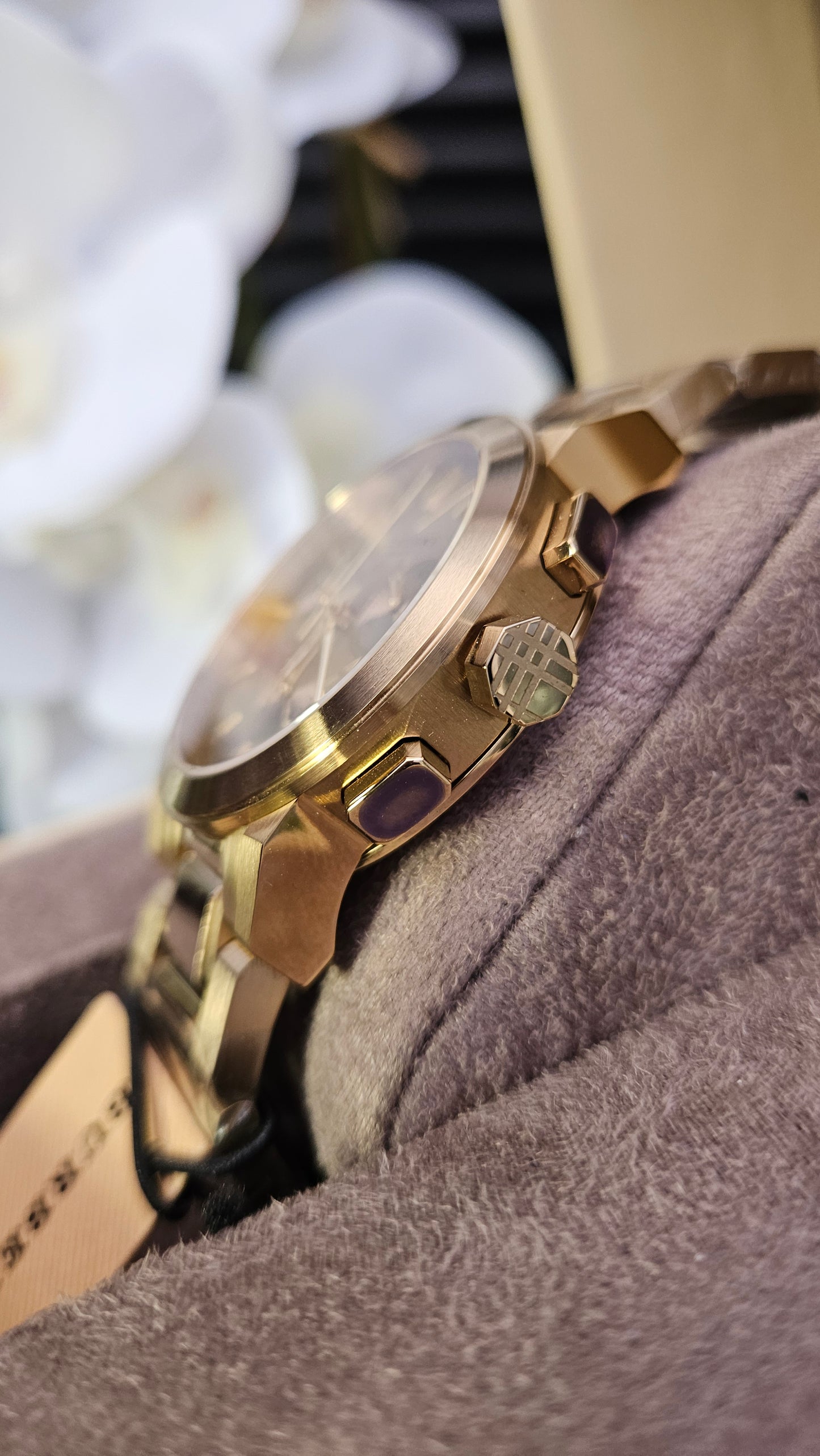 Burberry UNISEX Gold Tone Chronograph 38mm Watch