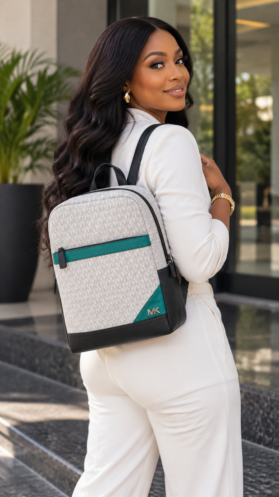 MICHAEL KORS Monogram Logo Backpack