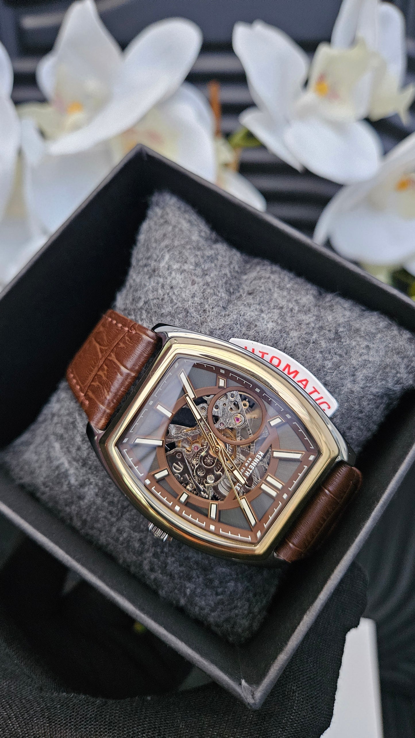 Kenneth Cole Brown Leather Automatic Watch